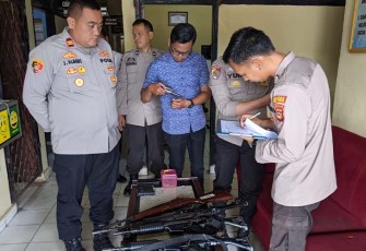 Polres Oku Timur saat Laksanakan Supervisi Tahap Satu di Kantor Polsek Belitang Tiga