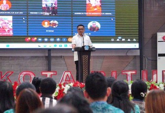 Walikota Bitung saat memberikan sambutan