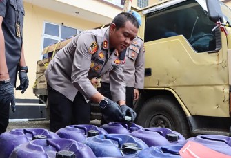 3 Ton 850 Liter BBM Jenis Pertalite yang berhasil diamankan