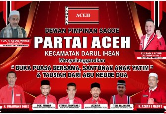 DPC Partai Aceh saat Gelar Buka Puasa Bersama dan Santuni Anak Yatim Piatu