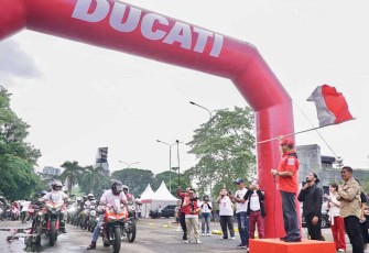 Bamsoet saat membuka kegiatan Ducati 'We Ride As One' di Jakarta, Sabtu (6/5/23).