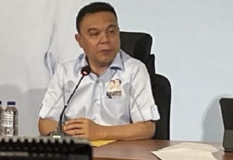 Ketua Koordinator Strategis TKN Prabowo-Gibran, Sufmi Dasco Ahmad, saat konferensi pers di Media Center TKN Prabowo-Gibran, Jakarta Selatan, Kamis (30/11/23)