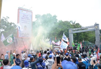 Polres Bogor Gelar Pengamanan Aksi Unras Buruh Tuntut Kenaikan UMK 2024