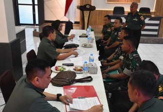 Korem 081/DSJ saat Terima Pengecekan Penatausahaan dan Pemanfaatan Aset BMN dari Kemhan