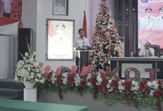 Wakil Walikota Bitung saat menyampaikan sambutannya.