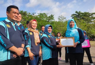 Jambore posyandu bagi kader posyandu se-Kota Tanjungpinang, di lapangan Terminal Bintan Center, Tanjungpinang Timur, Rabu (26/07/2023). 