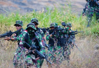 Pasukan TNI saat Latihan Ambush