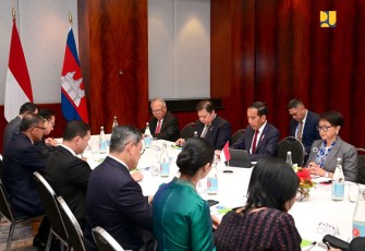 Menteri Basuki saat Dampingi Presiden Jokowi dalam Pertemuan Bilateral dengan PM Australia, PM New Zealand dan PM Kamboja