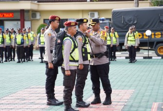 Apel Konsolidasi Personel PAM TPS Pengamanan Pilkada Serentak Tahun 2024 Polres Oku Timur