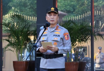 rjen Sandi saat Apel Kesiapsiagaan Divhumas Polri dalam rangka persiapan Ops Lilin 2024, Rabu (18/12)
