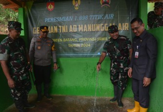 Salah satu titik Sumber Air Bersih yang dibangun jajaran Korem 071/Wijayakusuma