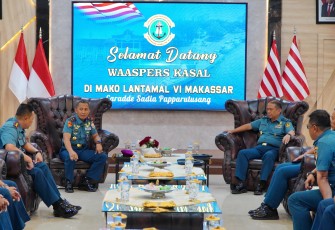 Danlantamal VI Makassar Terima Courtesy Call Waaspers Kasal