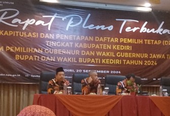 KPU Kabupaten Kediri Gelar Rapat Pleno Tetapkan Jumlah DPT untuk Pilkada Serentak 2024