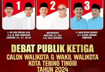 Debat Ketiga Paslon Walikota dan Wakil Walikota Tebing Tinggi Berjalan Sukses dan Aman 