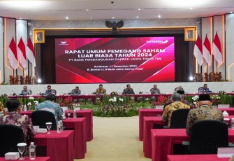 Rapat Umum Pemegang Saham Luar Biasa (RUPSLB) Tahun 2024 di Ruang Bromo Bank Jatim Kantor Pusat Surabaya.