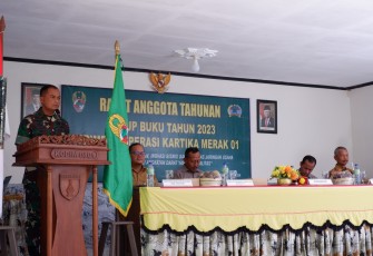 Primer Koperasi (Primkop) Kartika Merak 01 Kodim 0801/Pacitan, menggelar agenda Rapat Anggota Tahunan (RAT) Tutup Buku Ke 55 Tahun 2023, berlangsung di Aula Kopral Sigit Jl. Letjen Suprapto No. 42 Pacitan, Senin (26/02/2024)
