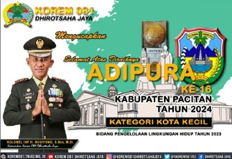  Kabupaten Pacitan berhasil meraih anugerah Adipura tahun 2023-2024. Secara keseluruhan ini merupakan penghargaan ke-16 di bidang yang sama