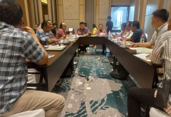 Peserta PWI Bitung saat mengikuti materi Konferensi Pers UKW 34 PWI Sulut