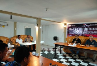 kegiatan rapat koordinasi KPU Bitung bersama Unsur Forkompinda Dan LO Paslon dalam penetapan lokasi pengundian nomor urut