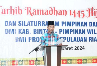Kepala BP Batam sekaligus Ketua DMI Provinsi Kepri, H. Muhammad Rudi saat menghadiri kegiatan "Tarhib Ramadan 1445 Hijriah" yang berlangsung di Kabupaten Bintan, Senin (11/3/2024) lalu.