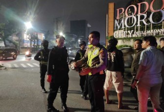 Patroli keamanan pasca pemilu di wilayah Medan, Kamis (15/2)