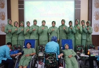 Donor darah Persit Koorcabrem 081, Selasa (27/2)
