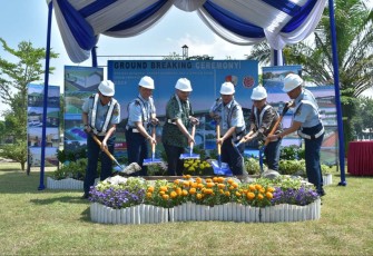Danlanud Iswahjudi Marsma TNI Firman Dwi Cahyono, M.A., saat groundbreaking pembangunan fasilitas lanud