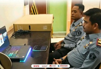 Melalui Zoom Meeting Karutan Pangkalan Brandan Ikuti Arahan Kadivpas
