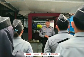 Erwin Siregar Karutan Pangkalan Brandan Pimpin Apel Pagi Rutin.