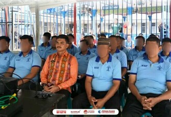 Karutan Pangkalan Brandan Erwin Siregar Ikuti Gladi Kegiatan Presiden Menyapa Warga Binaan.