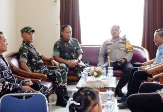 Danrem 081/DSJ saat bertemu dengan Forkopimda Pacitan di Kejaksaan Negeri Pacitan, Sabtu (17/2/2024).
