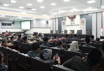 Situasi Rapat Paripurna DPRD Kabupaten Blitar, Jumat 15 Maret 2024.