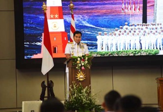 Kasal Laksamana TNI Dr. Muhammad Ali , S.E., M.M., M.Tr.Opsla., pada Upacara Pembukaan Pendidikan Reguler (Dikreg) Sekolah Staf dan Komando TNI Angkatan Laut (Seskoal) Angkatan ke-62 Tahun 2024, Senin (5/2).