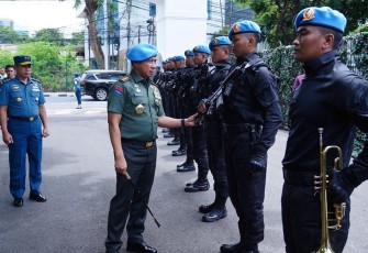 Panglima Tentara Nasional Indonesia (TNI) Jenderal TNI Agus Subiyanto saat Cek Kesiapan Paspampres , di Mako Paspampres, Jl. Tanah Abang II, Jakarta Pusat, Rabu (24/1/2024).