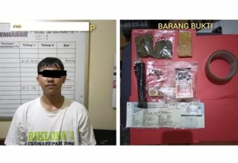 Tersangka dan barang bukti saat diamankan