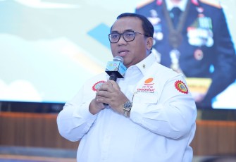 Presiden Konfederasi Serikat Pekerja Seluruh Indonesia (KSPSI) Andi Gani Nena Wea