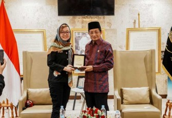Menag Nasaruddin Umar bersama Wamenekraf Irene Umar di Jakarta, Kamis (6/2)