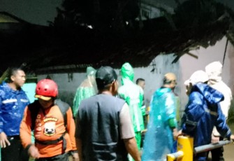 Banjir yang terjadi di Kota Lampung, Provinsi Lampung, pada Jumat (17/1), pukul 16.00 WIB