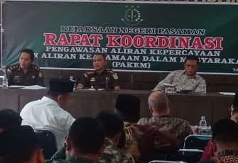 Rakor PAKEM dipimpin langsung oleh Kepala Kejaksaan Negeri Pasaman Sobeng Suradal dan Tim Koordinasi PAKEM