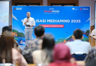 Chief Project Officer Vale Indonesia, Muhammad Asril, dalam Sosialisasi MediaMIND 2025 di Universitas Hasanuddin Makassar
