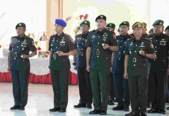Danrem 083/Bdj Kolonel Inf Kohir menghadiri sertijab pejabat strategis Kodam V Brawijaya, Rabu (17/9)