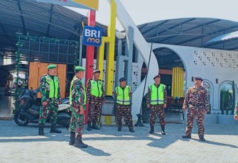 Patroli bersama Banser wilayah Kodim 0803/Madiun
