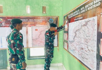 Dansatgas Pamtas RI-RDTL Sektor Barat Letkol Arh Endis Fahrul Rizal mengunjungi Pos Naekake