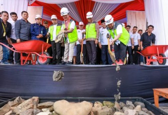 Wamenkes Prof Dante Saksono Harbuwono saat groundbreaking RSUD Bengkulu Tengah, Rabu (5/3)