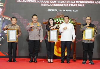 Kapolri Jenderal Listyo Sigit Prabowo membuka Rapat Kerja Teknis (Rakernis) Detasemen Khusus 88 Anti Teror (AT) Polri di Auditorium PTIK, pada Selasa (22/4)