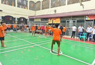 Karutan Cup 2025 Dalam Rangka Pembinaan Mental Warga Binaan Pemasyarakatan di Gelar di Blok Hunian Rutan Labuhan Deli.