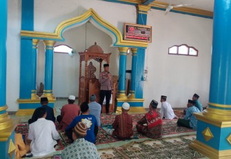 Kapolsek Belitang III Sampaikan Pesan Kamtibmas