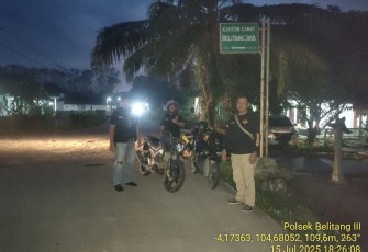 Personel Polsek Belitang III Gelar Patroli Huting