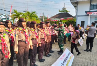 TNI Hadiri Pelantikan Organisasi Pramuka Tingkat Siaga, Penggalang Dan Penegak.