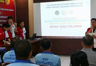 Kegiatan di Rutan Pangkalan Brandan dalam Pendidikan Moralitas Bekerjasama dengan YPMBPBI